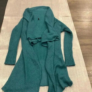 [M]Stile  Benetton Turquoise Wool Blend Knit Waterfall front Open Cardigan